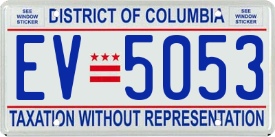 DC license plate EV5053