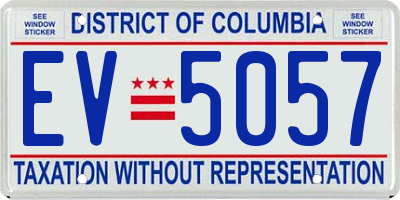 DC license plate EV5057