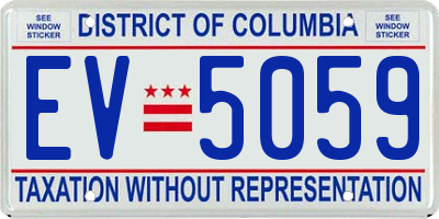 DC license plate EV5059