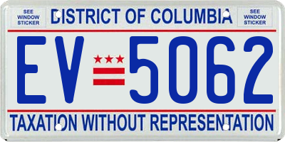 DC license plate EV5062