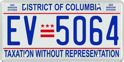 DC license plate EV5064