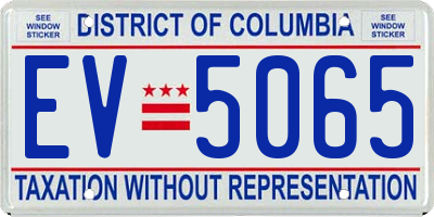 DC license plate EV5065