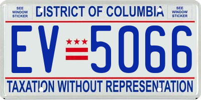 DC license plate EV5066