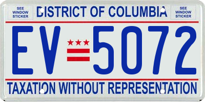 DC license plate EV5072