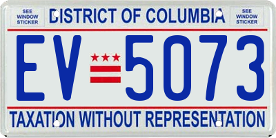 DC license plate EV5073