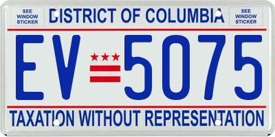 DC license plate EV5075