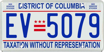 DC license plate EV5079