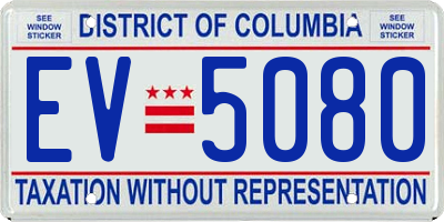 DC license plate EV5080