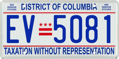DC license plate EV5081