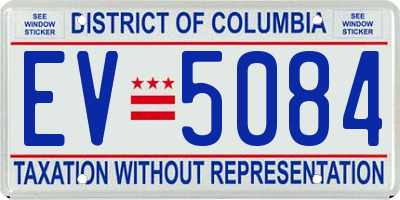 DC license plate EV5084