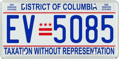 DC license plate EV5085
