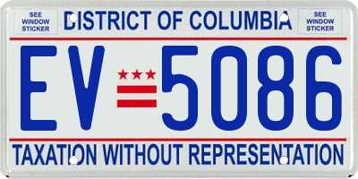 DC license plate EV5086