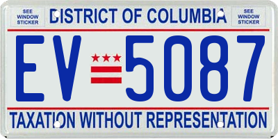 DC license plate EV5087