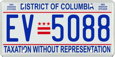 DC license plate EV5088