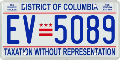 DC license plate EV5089