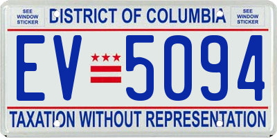 DC license plate EV5094