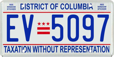 DC license plate EV5097