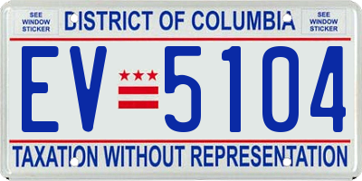 DC license plate EV5104