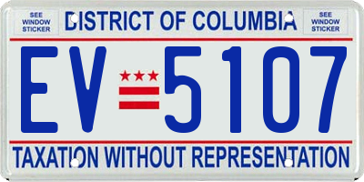 DC license plate EV5107