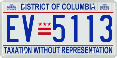 DC license plate EV5113