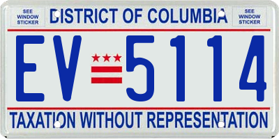 DC license plate EV5114