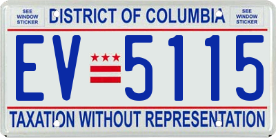 DC license plate EV5115