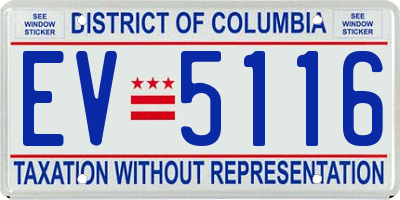 DC license plate EV5116