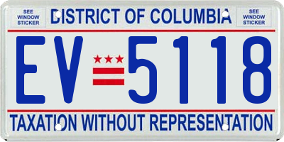 DC license plate EV5118