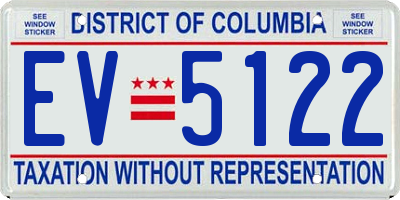 DC license plate EV5122