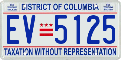 DC license plate EV5125