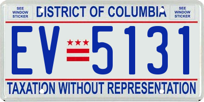 DC license plate EV5131