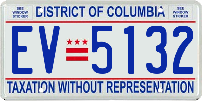 DC license plate EV5132