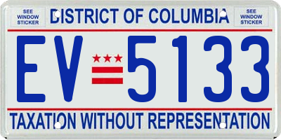 DC license plate EV5133