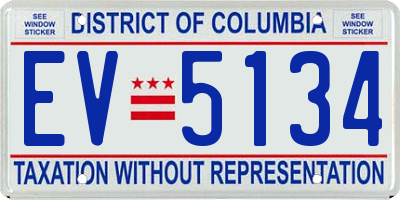 DC license plate EV5134
