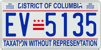 DC license plate EV5135