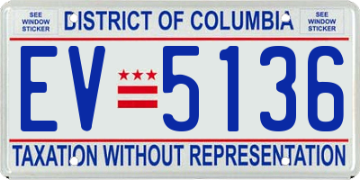 DC license plate EV5136