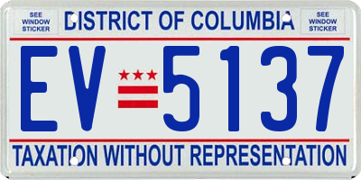 DC license plate EV5137