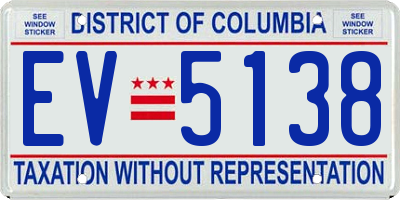 DC license plate EV5138