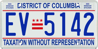 DC license plate EV5142