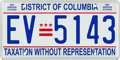 DC license plate EV5143