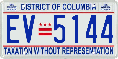 DC license plate EV5144