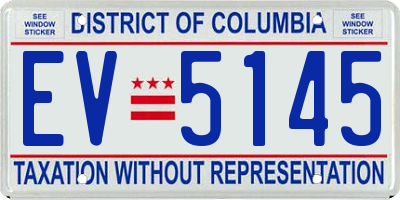 DC license plate EV5145