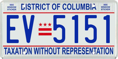 DC license plate EV5151