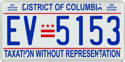 DC license plate EV5153