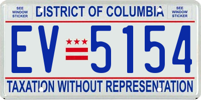 DC license plate EV5154
