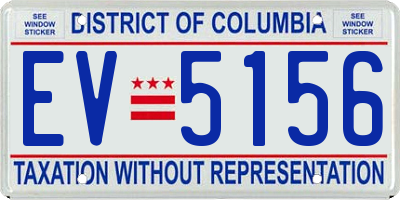 DC license plate EV5156
