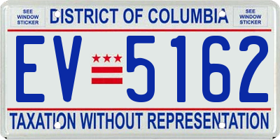 DC license plate EV5162