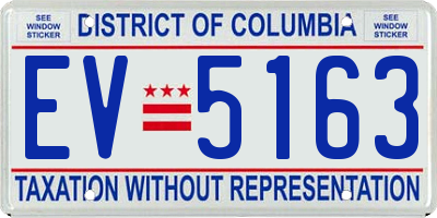 DC license plate EV5163