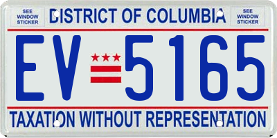 DC license plate EV5165