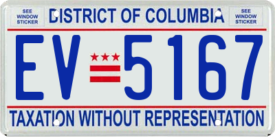 DC license plate EV5167